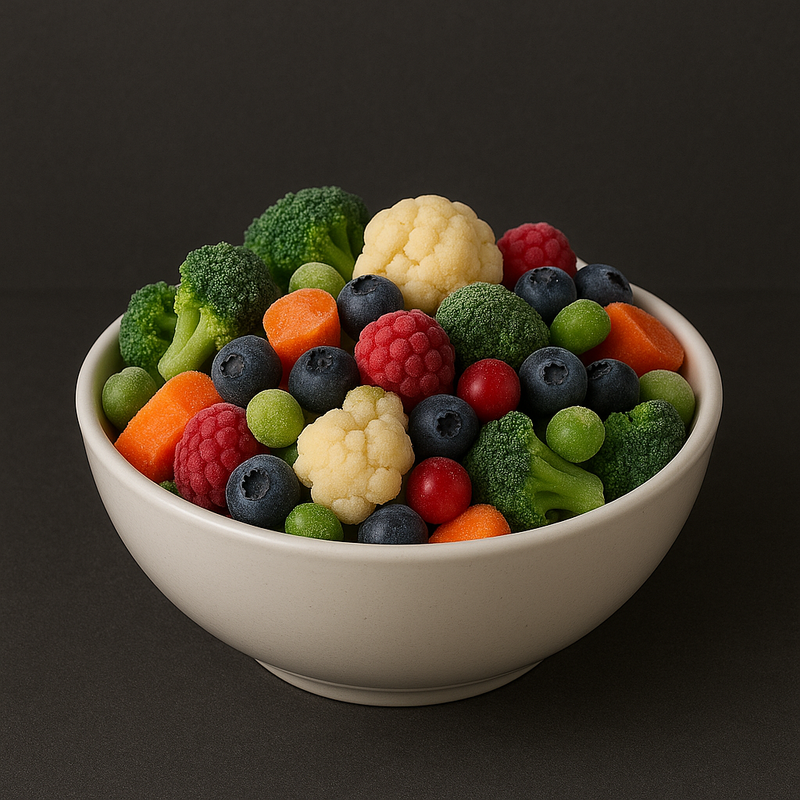 Šaldytos daržovės, uogos