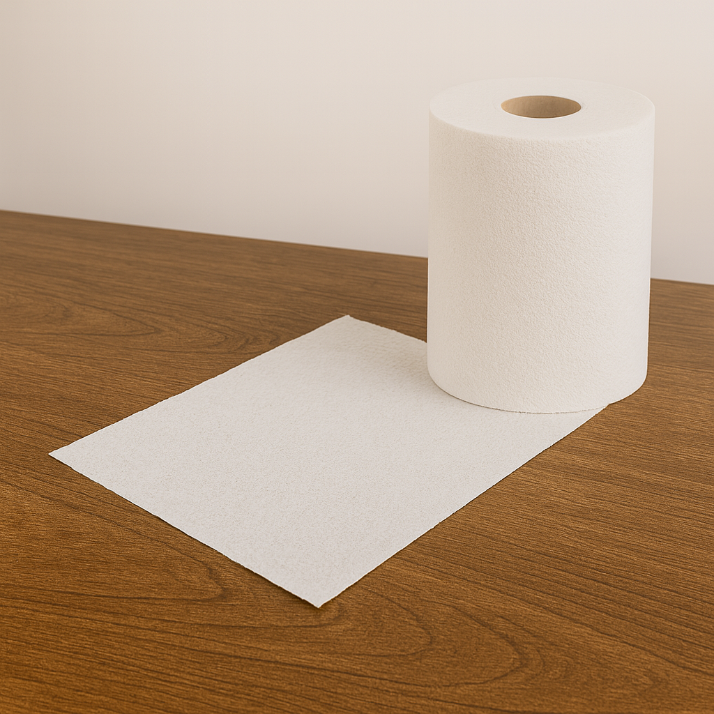 Popieriniai vienk. rankšluoščiai 1 sluoksnio, balti 300m