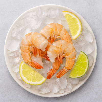 Blyškiosios krevetės nevirtos 16/20 be galvų, с удегом, 0,8кг