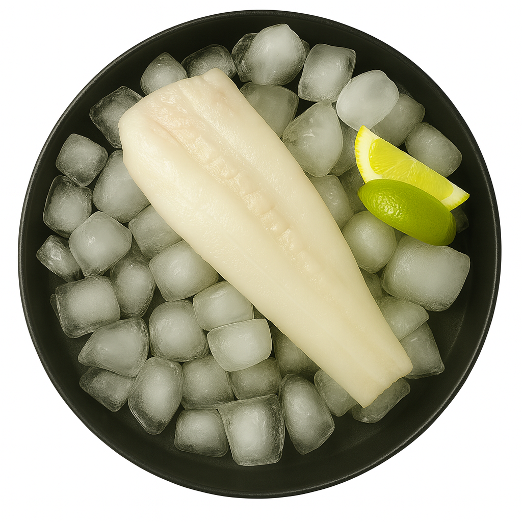 Juodojo paltuso filė be odos IQF 200-400g 20% glazūra 5kg