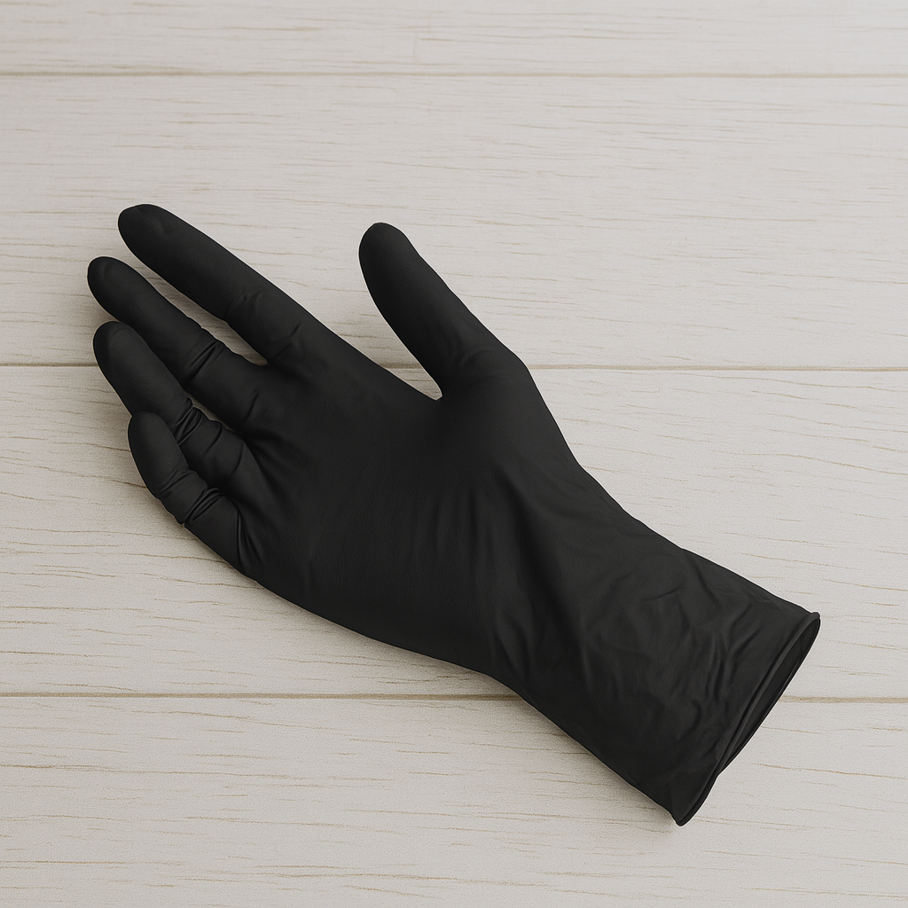 Juodos vienkartinės nitril. pirštinės "TOP GLOVE S", 100 vnt