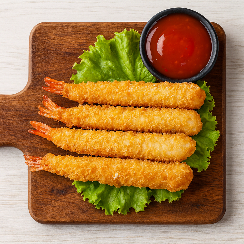 Blyškiosios krevetės džiuvėsėliuose "Torpedos" 26/30 0,8kg