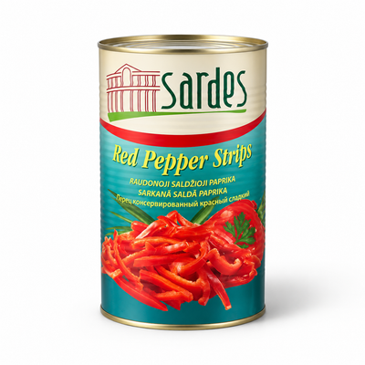 Raudona paprika juostelėmis SARDES 4,25 kg/2,3 kg